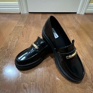 Steve Madden Rodrigo Platform Loafer Shoes Women Black Sz 9 Grunge Preppy Chunky